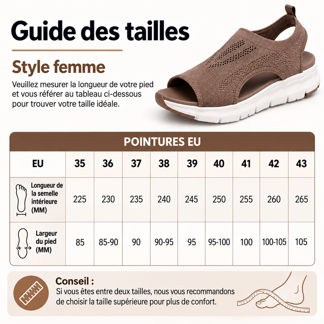 Chaussures d'été orthopédiques pour femmes, légères, respirantes et très confortables pour la marche et le bien-être.