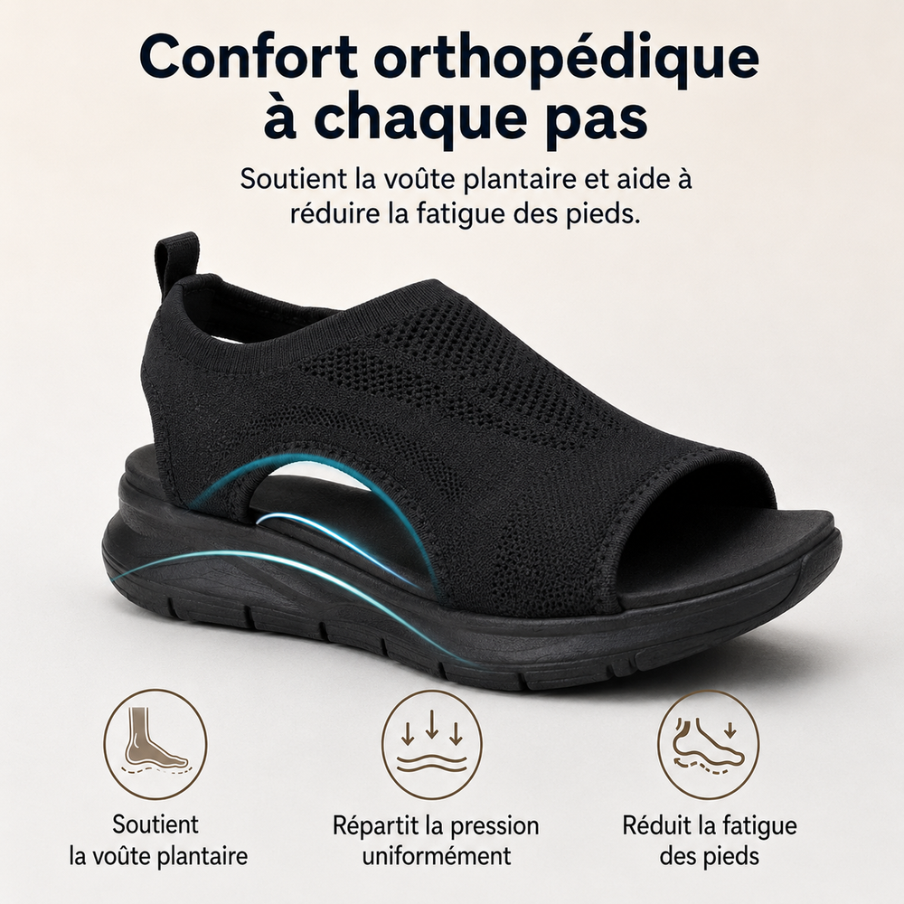 Sandales confortables femmes, soulagent la douleur aux pieds, avec soutien orthopédique pour un usage quotidien.