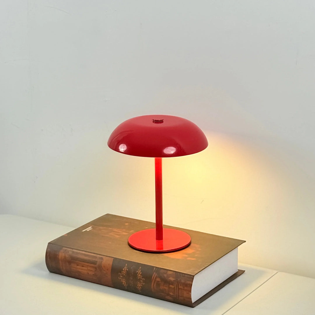 Lampe de table champignon LED moderne, rechargeable, tactile. Lumière d'ambiance polyvalente.
