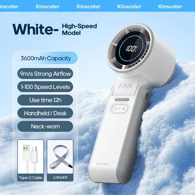 Le ventilateur Ice-Cool 100 vitesses, un rafraîchissement portable glaciale pour l'été.