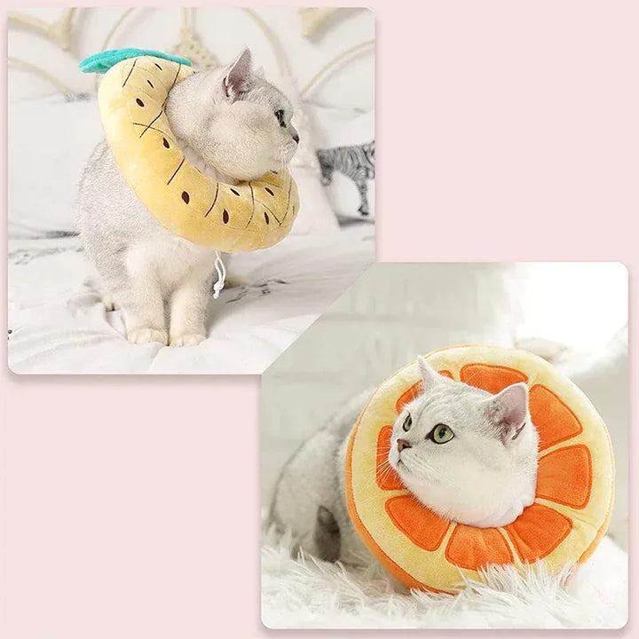 Accessoire chat: collerette de récupération anti-léchage en coton doux, réglable, pour convalescence post-opératoire.