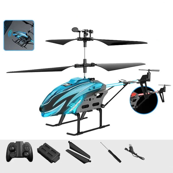 Jouet hélicoptère RC 3,5 canaux lumineux, parfait pour débutants. Facile à contrôler en intérieur pour les enfants.