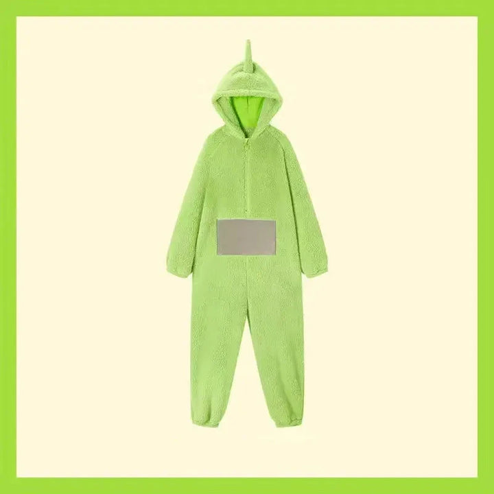 Déguisement Teletubbies Tinky Winky violet, pyjama kigurumi unisexe pour adulte et enfant, parfait pour carnaval.