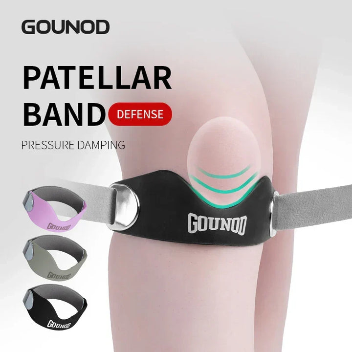 Soutien genou patellaire unisexe pour sport, fitness et course, offrant compression et protection.