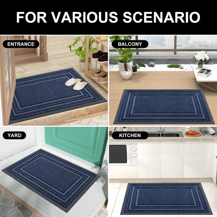 Tapis de porte en caoutchouc, résistant et antidérapant. Pour intérieur et extérieur, assure propreté et sécurité.
