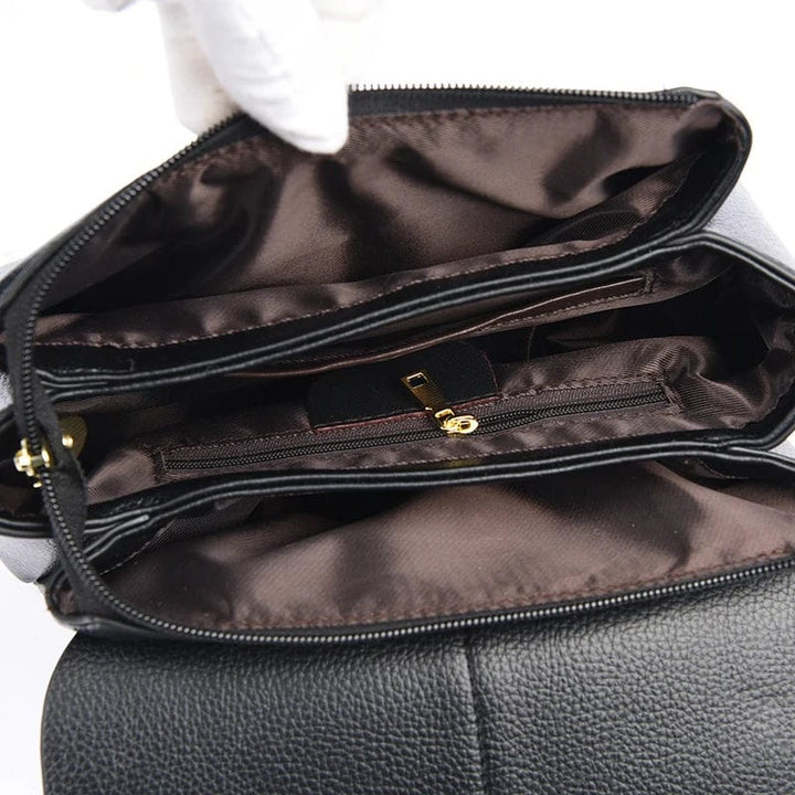 Sac besace femme en cuir PU marron, classique et élégant. Parfait comme sac bandoulière ou sac à main.