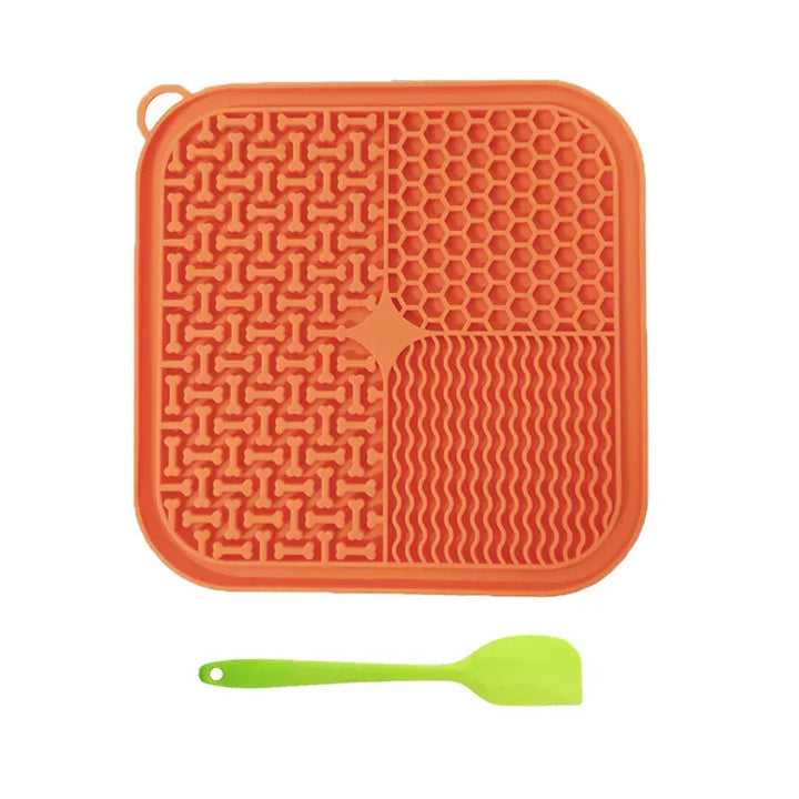Tapis de léchage en silicone pour alimentation lente, idéal pour apaiser les chiens et chats anxieux.