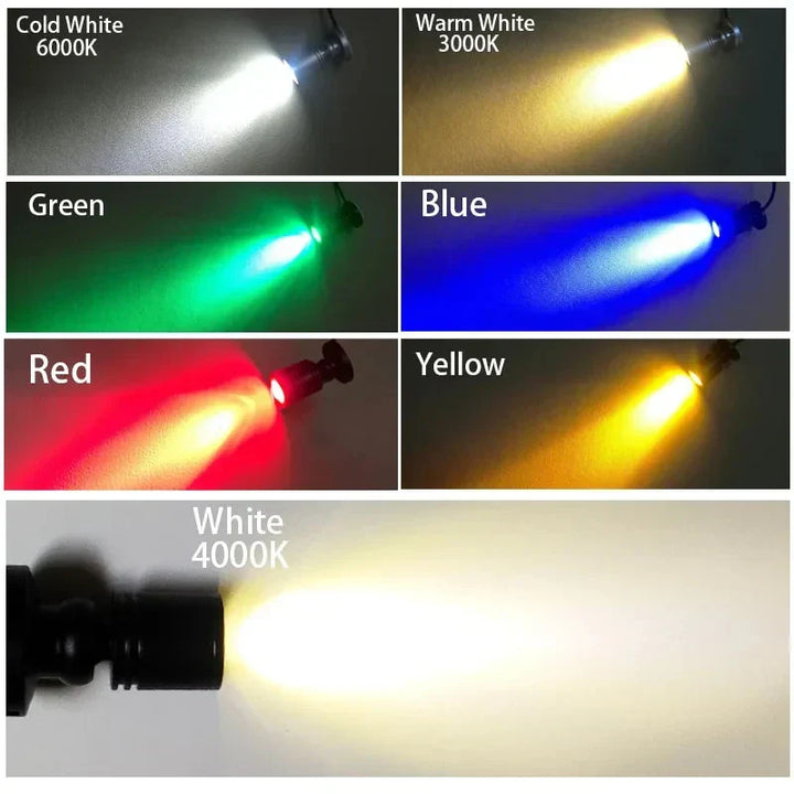 Petit spot LED USB, parfait pour créer une ambiance lumineuse et un éclairage d'accent dans un bureau ou étagère.