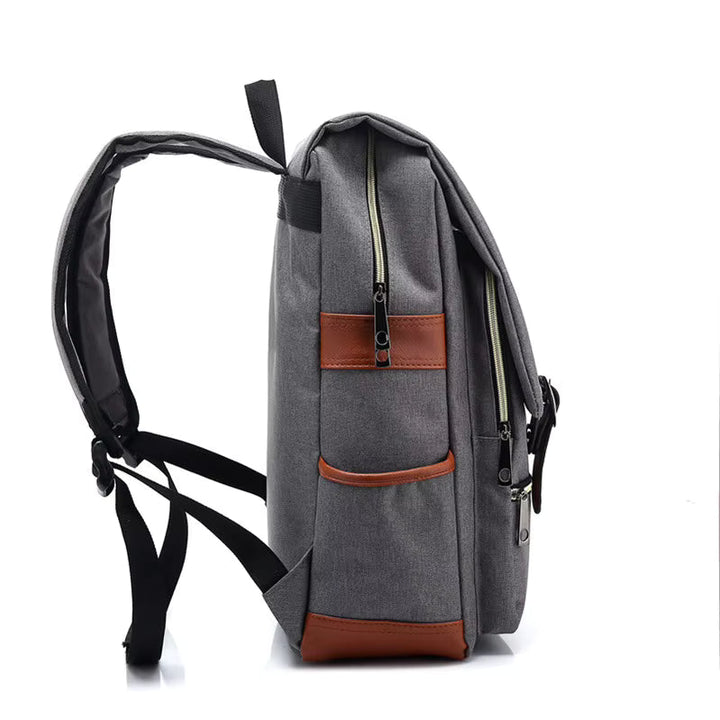 Sac à dos rétro Charlie en nylon, pour ordinateur 16 pouces, parfait pour étudiante et travail.