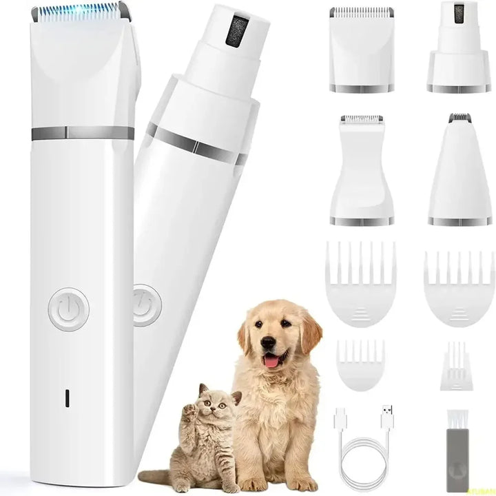 Tondeuse animale sans fil avec lame inox pour toilettage précis chien/chat. Coupe poils nette et rapide.