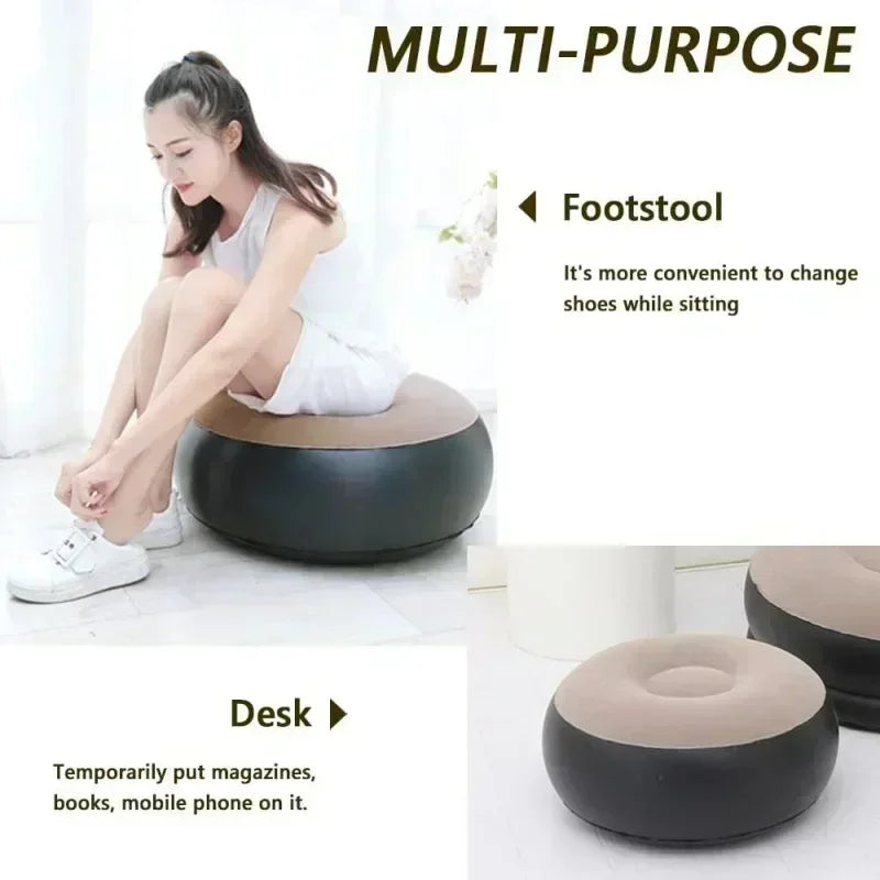 Siège gonflable en velours doux, parfait pour la relaxation intérieure et extérieure facile.