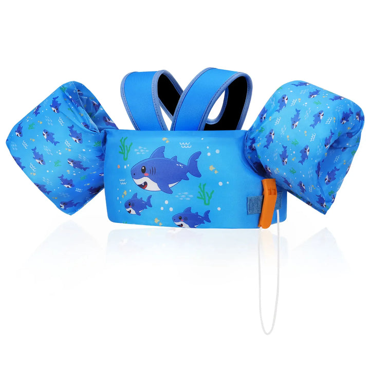 Gilet flottaison enfant licorne avec brassards intégrés pour apprendre à nager en toute sécurité à la piscine.