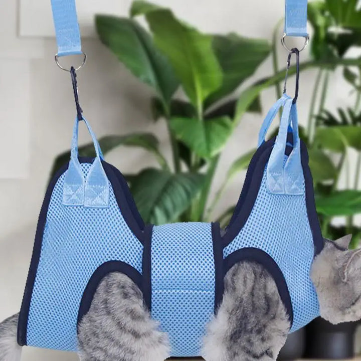Hamac de toilettage pour animal domestique, parfait pour chiens et chats. Soins des griffes en toute sécurité et confort.