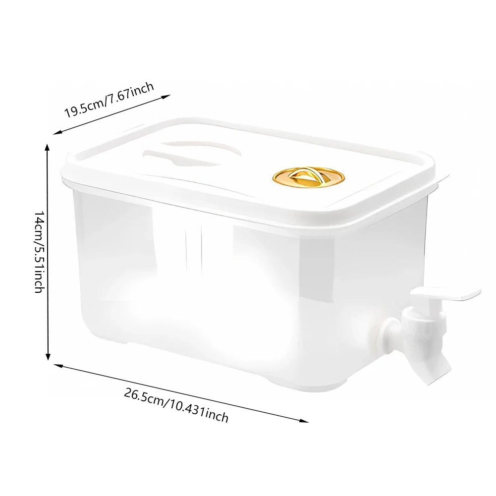 Distributeur AquaGlide réfrigérateur grande capacité sans BPA, avec robinet intégré, pour toutes vos boissons fraîches.