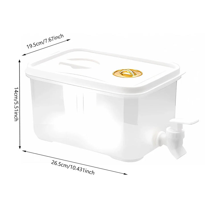 Distributeur AquaGlide réfrigérateur grande capacité sans BPA, avec robinet intégré, pour toutes vos boissons fraîches.