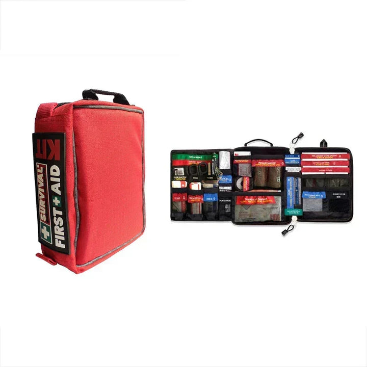 Trousse de premiers secours portable et étanche, parfaite pour voyage, camping et randonnée sécurisés.