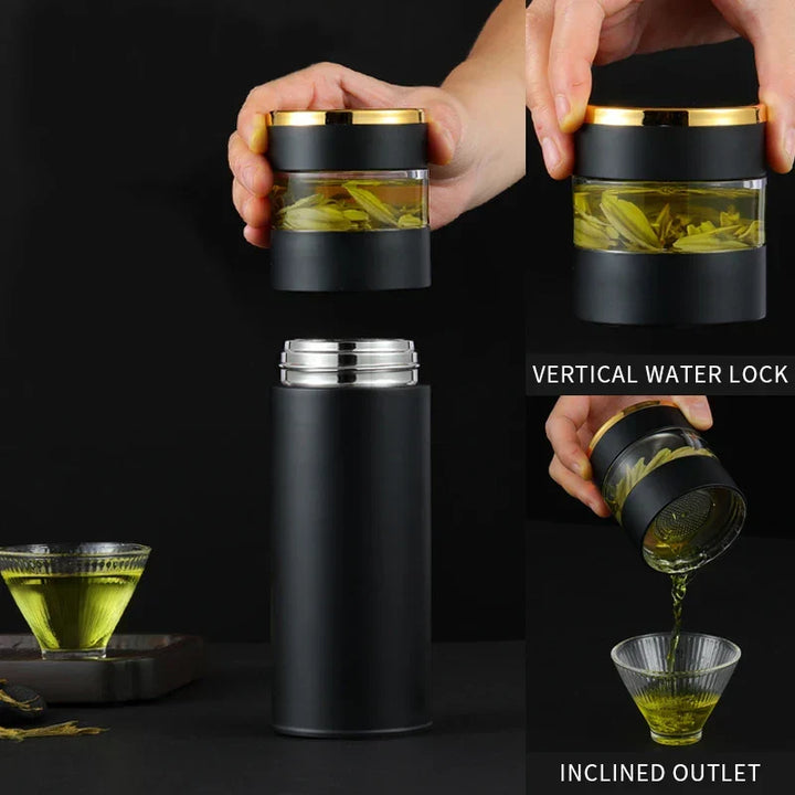 Hydratation : Bouteille isotherme intelligente 500ml en inox, écran LED tactile, parfaite pour thé ou café.