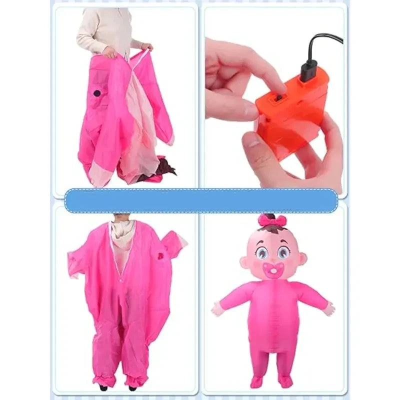 Costume gonflable bébé géant adulte. Parfait pour gender reveal, soirée à thème, Halloween. Effet garanti!