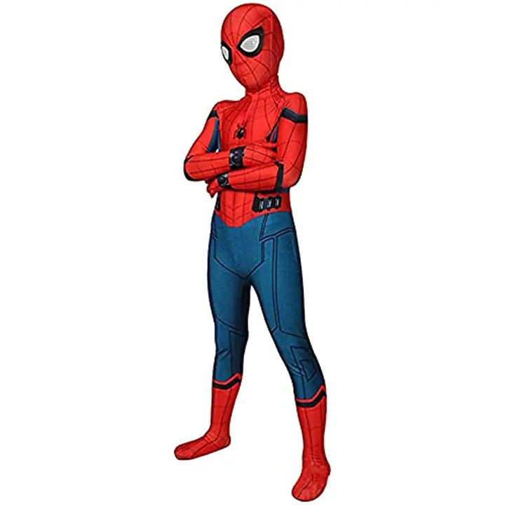Costume de super-héros Spider-Man pour enfants, stimulant le jeu imaginaire et l'aventure. Tenue rouge.