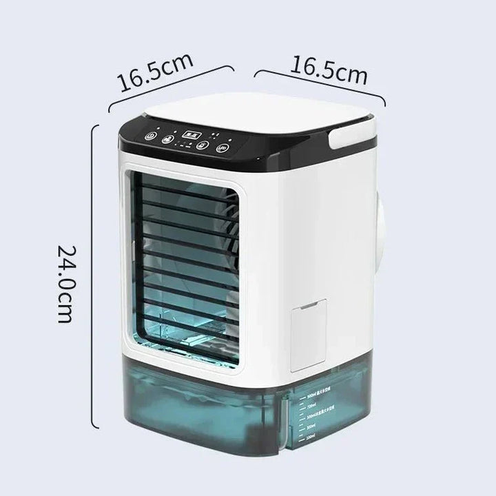 Ventilateur et brumisateur 2-en-1 pour un climat frais, idéal pour l'intérieur et l'extérieur en période de canicule.