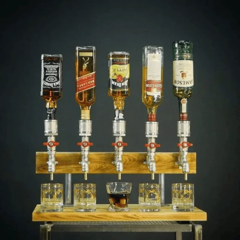Pratique distributeur de boissons en bois pour faciliter le service lors de réceptions à la maison.