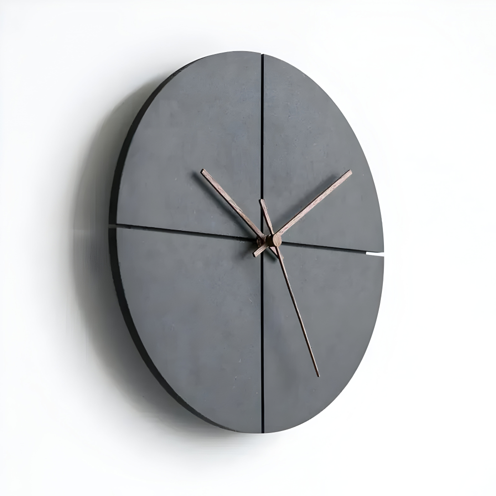 Horloge murale noire design scandinave carré, idéale pour un intérieur moderne. Élégante et silencieuse.