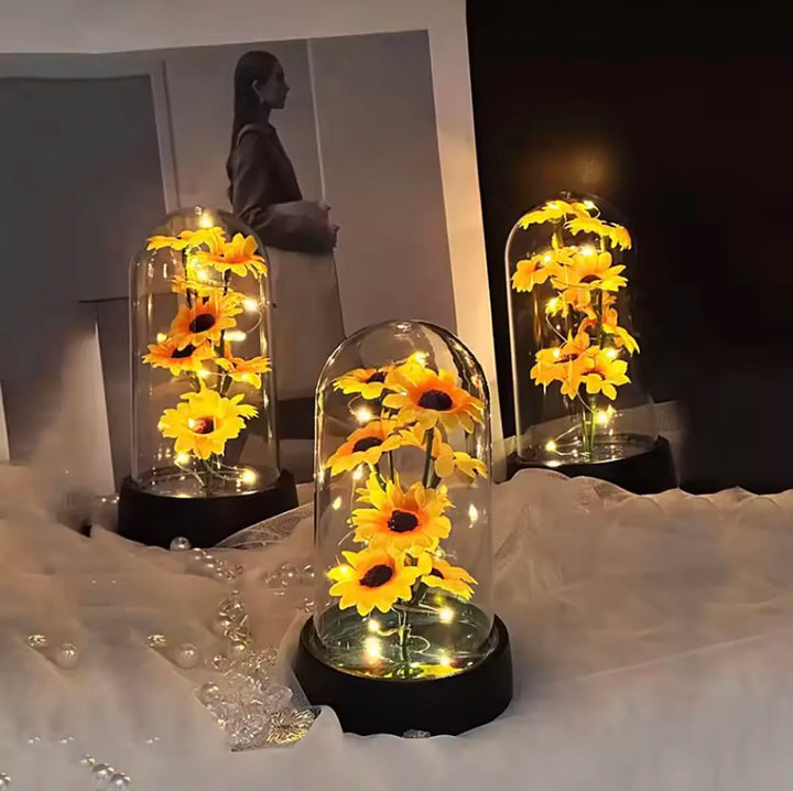 Coffret cadeau tournesol durable pour la Fête des Mères, symbole d'amour et de gratitude. Idéal pour maman.