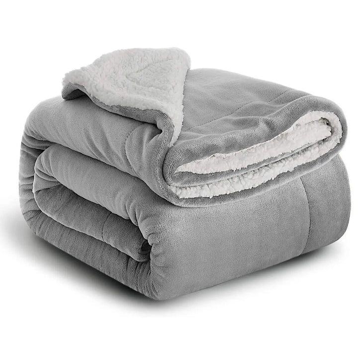 Couverture réversible sherpa polaire douce pour la maison et toutes saisons, chaleur.