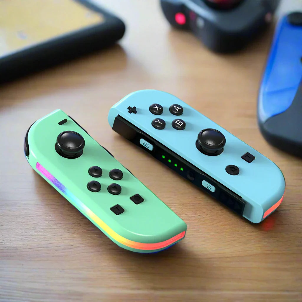 Contrôleur de jeu sans fil pour Nintendo Switch, manette LED RGB offrant un contrôle précis et réactif.