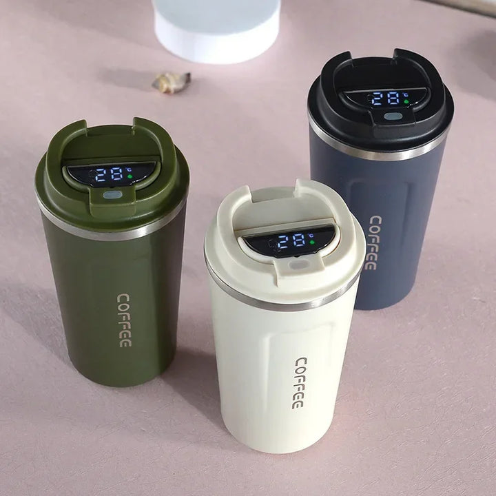 Mug thermos intelligent en acier inoxydable, affichage de la température, idéal pour bureau et voyage.