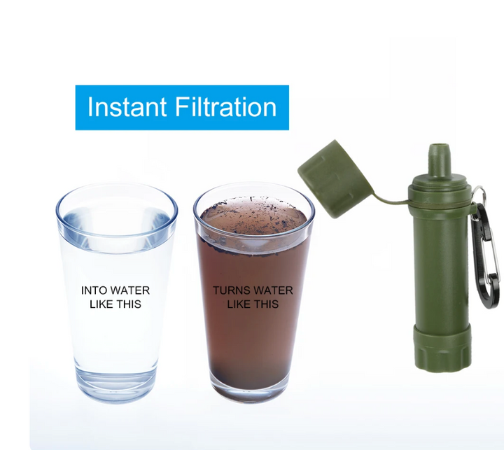 Filtre à eau de survie PureTrail 1200. Essentiel pour la randonnée et le camping, offrant une eau pure partout.