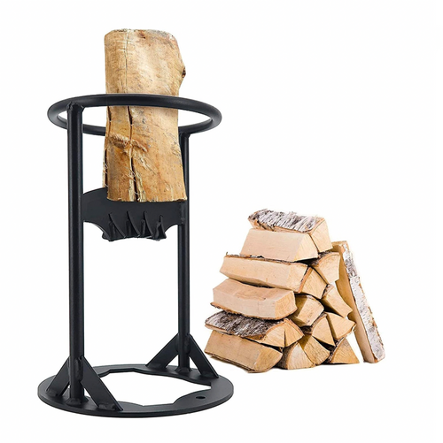 Outil fendeur de bûches manuel pour préparation du bois de chauffage, sûr et efficace.