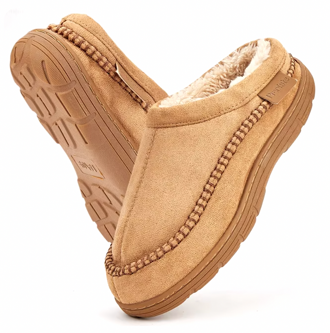 Chaussons mules homme douillets pour l'hiver, procurent chaleur et bien-être aux pieds. Parfaits pour la maison.