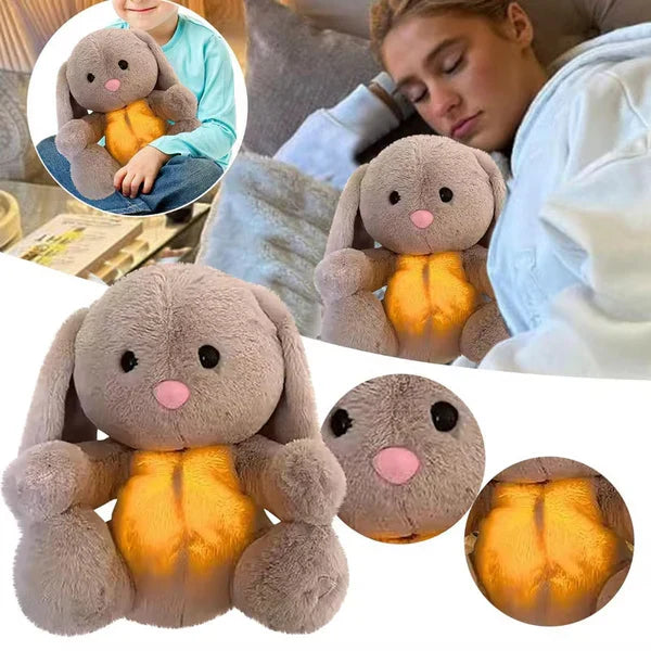 Cadeau bien-être : lapin en peluche respirant, apaisant et anti-stress. Confort doux pour enfant et adulte.