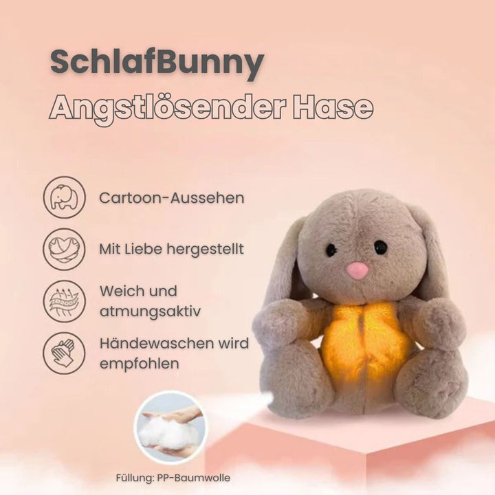 Animal en peluche lapin respirant offrant un confort doux pour le sommeil des bébés, enfants et adultes.