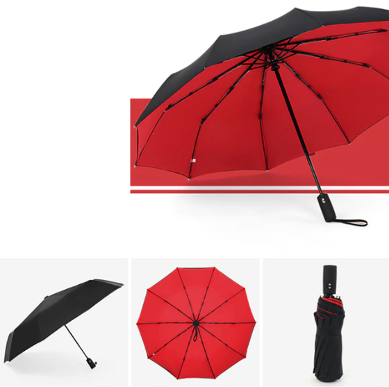 Parapluie robuste pour hommes et femmes, résistant au vent et pliable, idéal pour la tempête.