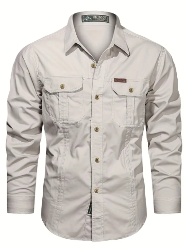 Chemise sport homme performance, séchage rapide pour trekking, aventure et exploration en plein air.