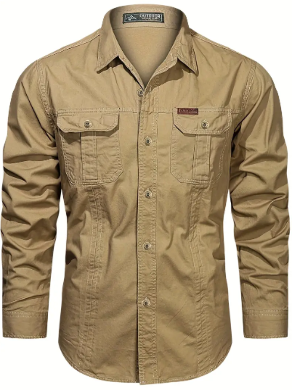 Chemise homme outdoor respirante à séchage rapide, idéale pour randonnée et aventure en plein air.