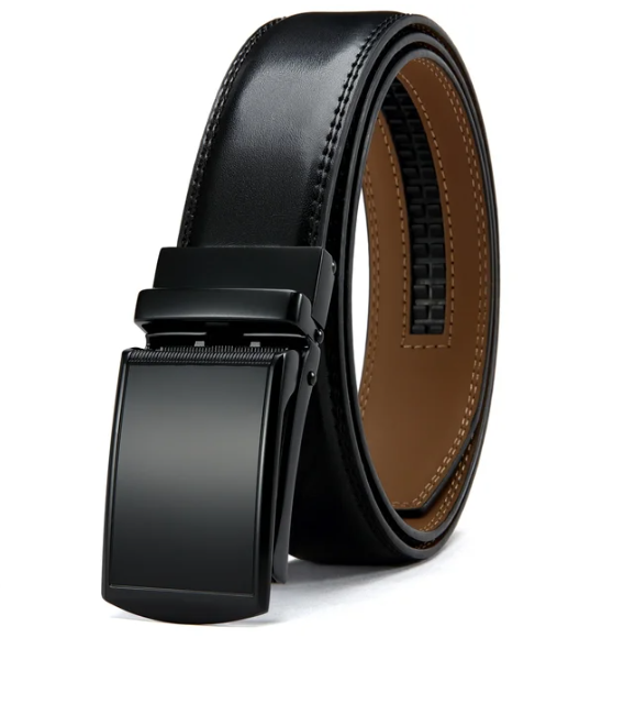 Ceinture homme en cuir de qualité avec boucle automatique. Accessoire durable et élégant pour la mode masculine.