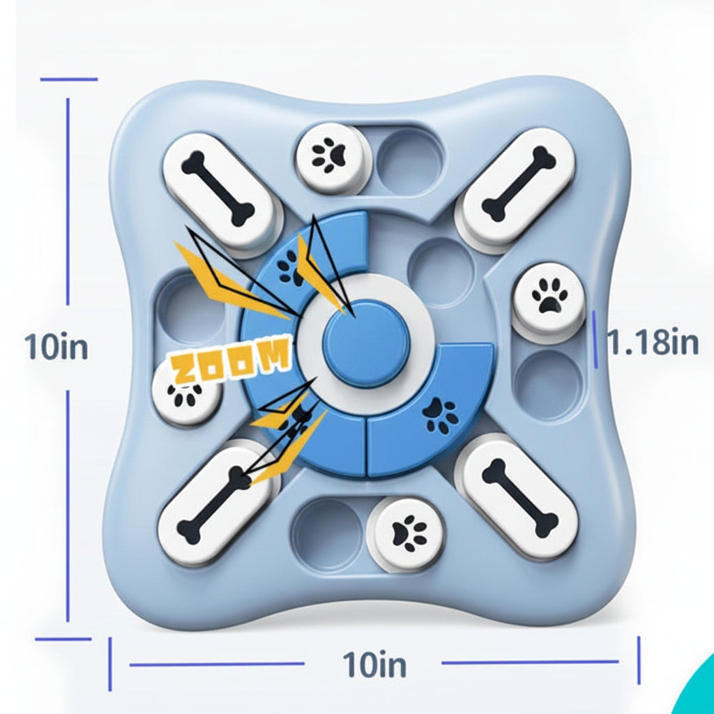 Offrez un défi mental à votre chien avec ce jouet puzzle distributeur de nourriture lente bleu.