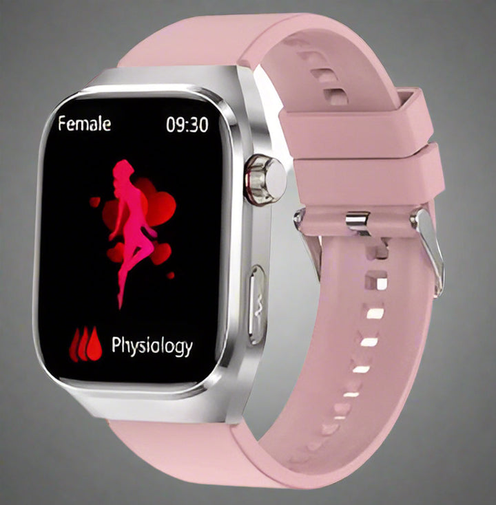 Montre connectée unisexe avec alertes de glycémie et de fréquence cardiaque. Suivi personnalisé.