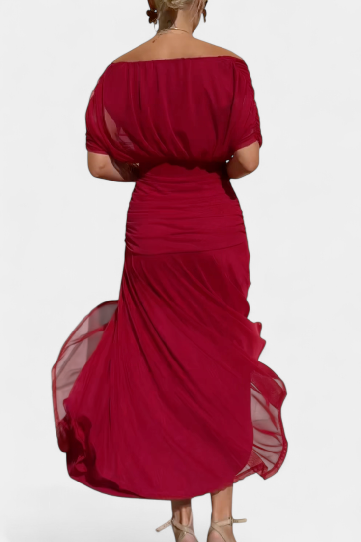 Robe de cérémonie ou soirée : longue, florale, col V, élégance fluide pour femme. Invitée mariage.