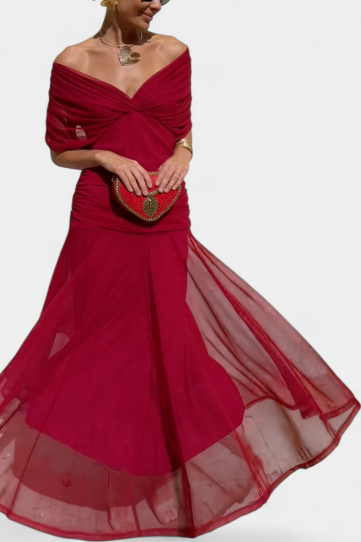 Robe florale longue, col V, coupe fluide, tenue parfaite pour femme, invitée mariage. Robe chic.