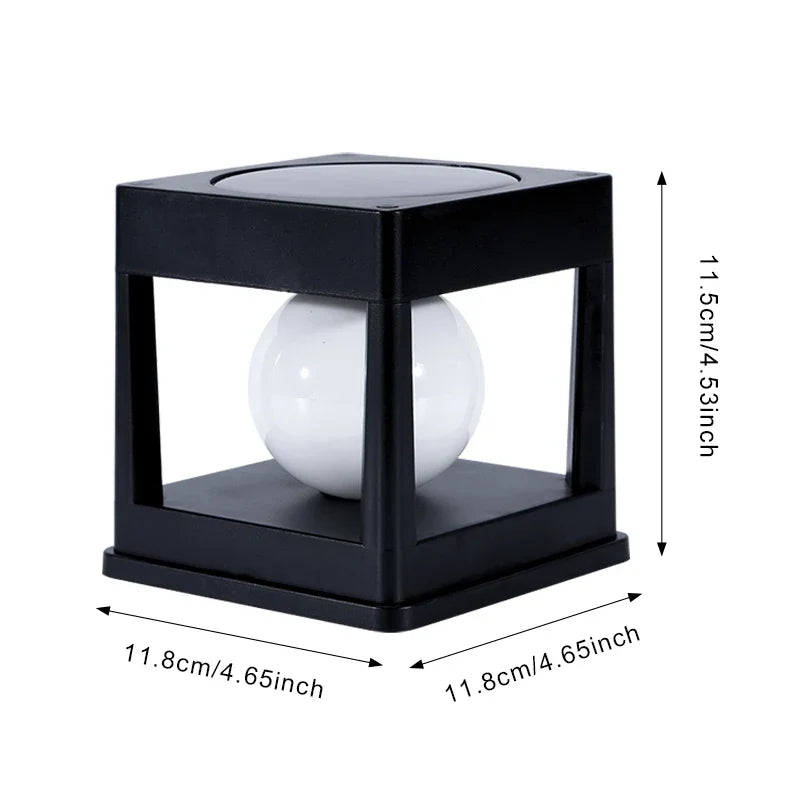 Lampe LED solaire étanche pour extérieur, parfaite pour éclairage d'allée ou de jardin.