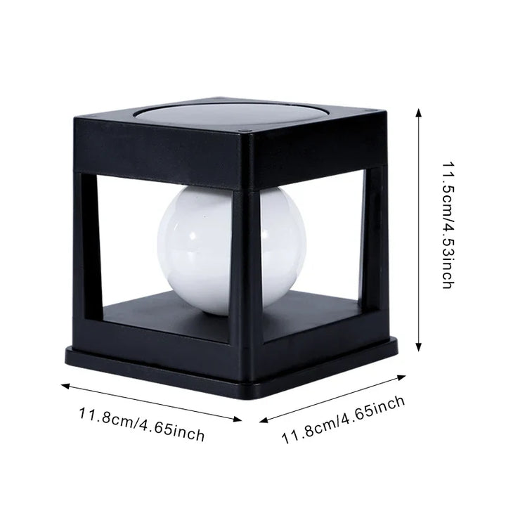 Lampe LED solaire étanche pour extérieur, parfaite pour éclairage d'allée ou de jardin.