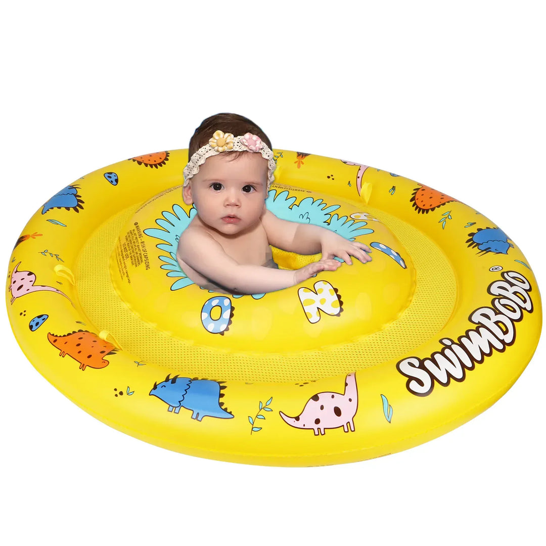 Bouée bébé gonflable avec pare-soleil amovible pour les plaisirs de la piscine. Confort et sécurité aquatique.