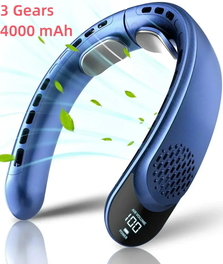 Accessoire d'été indispensable: ventilateur de cou portable mains libres pour une fraîcheur silencieuse partout.