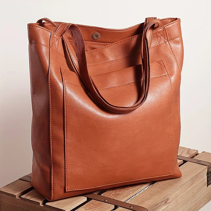 Sac à main femme style vintage, grand cabas en cuir PU souple. Élégant et fonctionnel pour toute occasion.