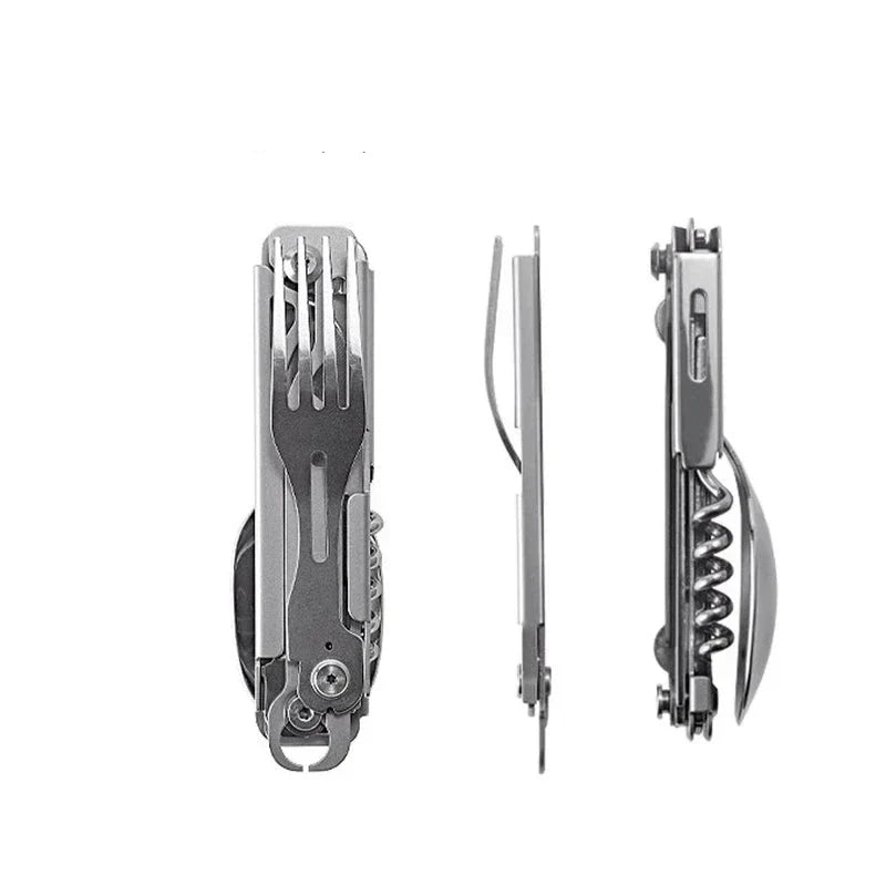 Set d'ustensiles de camping compacts, parfaits pour pique-nique, randonnée et excursions.