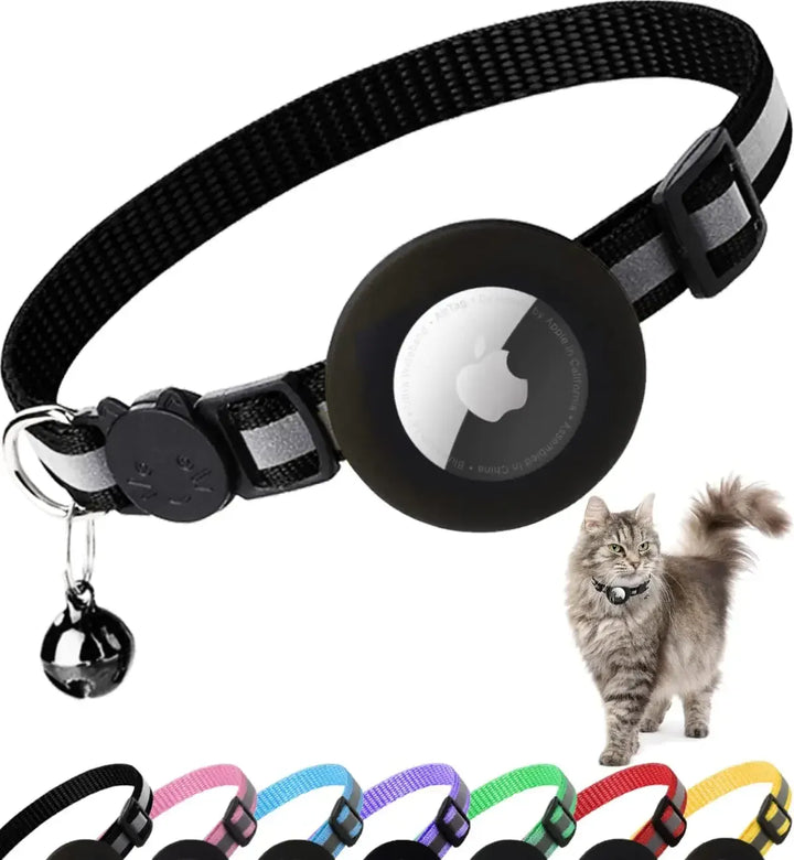 Collier anti-étranglement pour chat, réfléchissant, en nylon, avec support traceur, pour un port sûr.